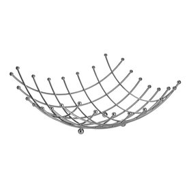 Click Φρουτιέρα Μεταλλική Ασημί 27x27x10cm