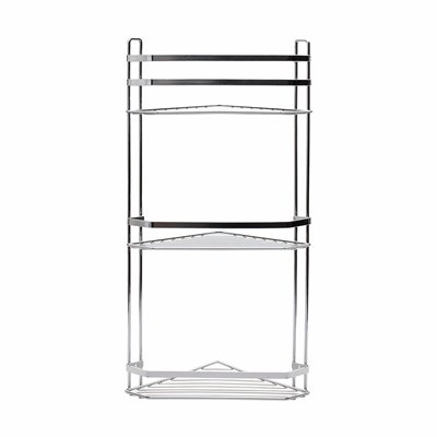 Estia Elegant 02-6464 Γωνιακή Επιτοίχια Ραφιέρα Μπάνιου Μεταλλική με 3 Ράφια 20.2x20.2x53.6cm