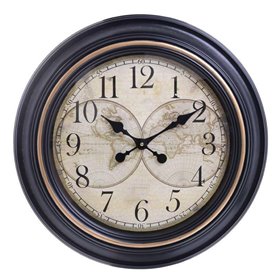 Inart Ρολόι Τοίχου Πολυρητίνης Μαύρο/Εκρού 61cm