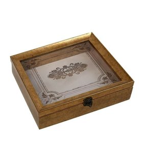 Espiel Διακοσμητικό Κουτί Πολυρητίνη Χρυσό 30x26x6cm Espiel Διακοσμητικό Κουτί Πολυρητίνη Χρυσό 30x26x6cm