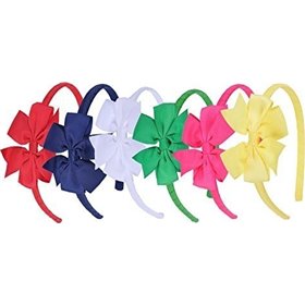 Alice Band with Beautiful Grosgrain hairbow (Set of 6)
