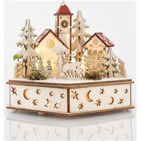Χωριό Ξύλινο με Led 20x17x17cm 600-40397 Eurolamp Χωριό Ξύλινο με Led 20x17x17cm 600-40397 Eurolamp