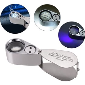 Μεγεθυντικός Φακός - Λούπα Κοσμημάτων 40x με LED & Ανίχνευση Πλαστών Χαρτονομισμάτων Νο.9890 Μεγεθυντικός Φακός - Λούπα Κοσμημάτων 40x με LED & Ανίχνευση Πλαστών Χαρτονομισμάτων Νο.9890