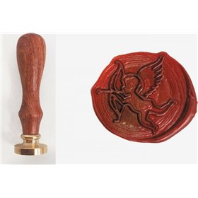 Σφραγίδα Βουλοκέρι Στρογγυλή Έρως με Καφέ Σώμα Ø25mm