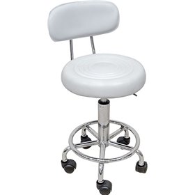 Σκαμπό Γραφείου με Πλάτη Bar72 Λευκό 38x43x74cm Σκαμπό Γραφείου με Πλάτη Bar72 Λευκό 38x43x74cm