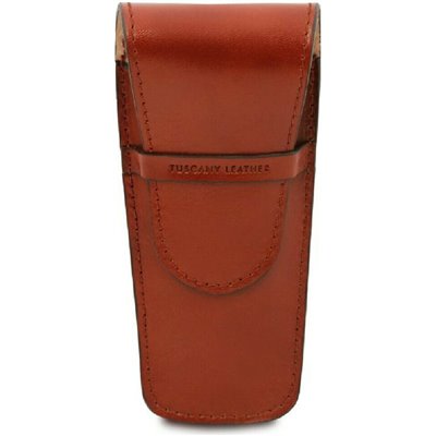 Tuscany Leather TL142130 Δερμάτινη Θήκη για 2 Στυλό σε Μελί χρώμα