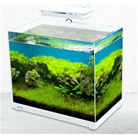 "Ενυδρείο με Φωτισμό Led Ενυδρείο με Φωτισμό Led, Αντλία Νερού & Φίλτρο 40.4x25.4x31cm 30lt Λευκό