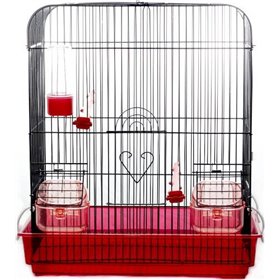 Κλουβί Τετράγωνο Με Μαύρο Κάγκελο 35x22x42,5cm Χρώμα: Κόκκινο