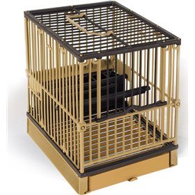 MP Bergamo Κλουβί Πτηνών Gabbia Cardellina Fondo Alto Μπεζ-Καφέ 21.5x15.5x20cm