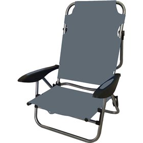 Campus Καρεκλάκι Παραλίας 5 Θέσεων με Μεταλλικό Σκελετό σε Γκρι ΧρώμαΚωδικός: 142-0583-10 