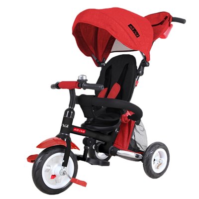 Oxford Home Παιδικό Τρίκυκλο Ποδήλατο Πτυσσόμενο με Air Wheels, Σκίαστρο, Χειρολαβή Γονέα &amp Αποθηκευτικό Χώρο για 10+ Μηνών Κ