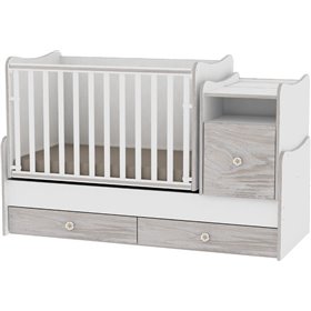 Lorelli Κούνια Πολυμορφική Trend Plus White &amp Artwood για Στρώμα 62x110cm