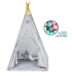 Bebe Stars Παιδική Σκηνή Ινδιάνικη Stars ΓκριΚωδικός: 302-186  Bebe Stars Παιδική Σκηνή Ινδιάνικη Stars ΓκριΚωδικός: 302-186