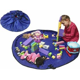 Παιδικό Στρώμα Παιχνιδιού από Ύφασμα Play Mat &amp Sack Μπλε