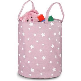 Ricokids Παιδικό Καλάθι Απλύτων από Ύφασμα Αστέρια Ροζ 60x35cm Ricokids Παιδικό Καλάθι Απλύτων από Ύφασμα Αστέρια Ροζ 60x35cm
