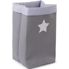 Childhome Παιδικό Καλάθι Απλύτων από Ύφασμα Canvas Star Γκρι 32x32x32cm