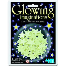 Αυτοκόλλητο Τοίχου Φωσφοριζέ Αστέρια Κίτρινο 60τμχ