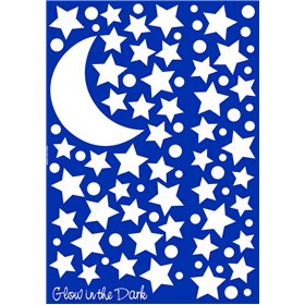 Αυτοκόλλητο Τοίχου Φωσφοριζέ Starry Night 90τμχ