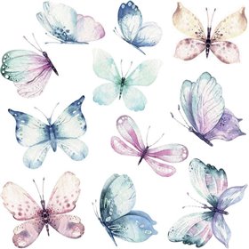 Αυτοκόλλητο Τοίχου Watercolour Butterflies