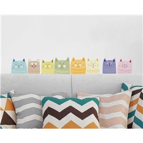 Αυτοκόλλητο Τοίχου Cats Multicolour