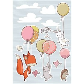 Αυτοκόλλητο Τοίχου Flying Animals XL 20τμχ