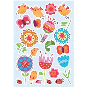 Αυτοκόλλητο Τοίχου Birds &amp Flowers 20τμχ