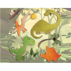 Αυτοκόλλητο Τοίχου Dinosaurs