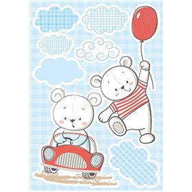 Αυτοκόλλητο Τοίχου Funny Bears XL 20τμχ