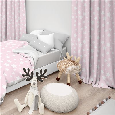 Lino Home Παιδική Κουρτίνα Stel με Τρέσα 135x270cm 301 Pink