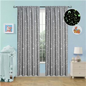 Beauty Home Παιδική Κουρτίνα 6141 με Τρέσα 140x270cm Γκρι Beauty Home Παιδική Κουρτίνα 6141 με Τρέσα 140x270cm Γκρι