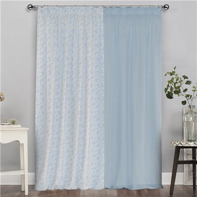 Lino Home Παιδική Κουρτίνα Baby Bamboo με Τρέσα 140x275cm 601 Blue