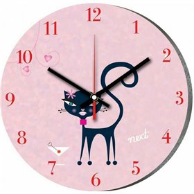 Next Deco Ρολόι Τοίχου Ροζ Γάτα Πλαστικό 31cm Next Deco Ρολόι Τοίχου Ροζ Γάτα Πλαστικό 31cm