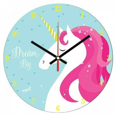 Next Deco Παιδικό Ρολόι Τοίχου Unicorn Πλαστικό