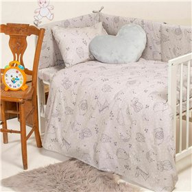 Melinen Σετ Σεντόνια Κούνιας Happy με Λάστιχο 70x140cm Grey Melinen Σετ Σεντόνια Κούνιας Happy με Λάστιχο 70x140cm Grey