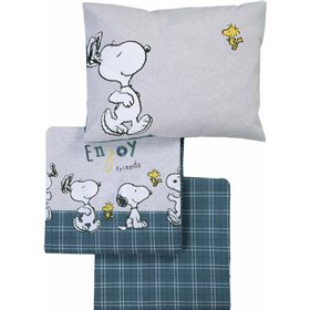 Nef-Nef Σετ Σεντόνια Κούνιας Snoopy Enjoy 120x170cm Petrol Grey 3τμχ Nef-Nef Σετ Σεντόνια Κούνιας Snoopy Enjoy 120x170cm Petrol Grey 3τμχ