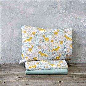 Nima Σετ Σεντόνια Κούνιας Caramel Forest 120x170cm