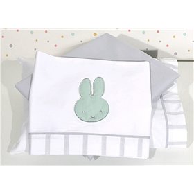 Miffy Σετ Σεντόνια Κούνιας 110x160cm Mint 3τμχ Miffy Σετ Σεντόνια Κούνιας 110x160cm Mint 3τμχ