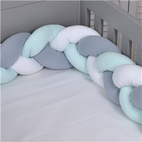 Baby Oliver Πάντα Πλεξούδα Design 135 White/Mint/Grey 18x200cm