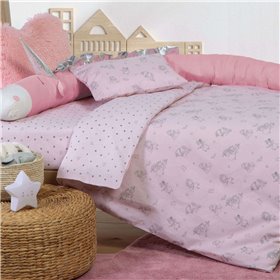 Nef-Nef Βρεφική Παπλωματοθήκη Σετ Friendship 110x150cm Pink