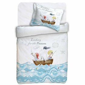 Anna Riska Βρεφική Μαξιλαροθήκη "Captain" Βαμβακοσατέν Γαλάζια 30x40cm