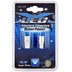 Λάμπες LED Τ10 ψείρες 1W 2 ΤΕΜ. Λάμπες LED Τ10 ψείρες 1W