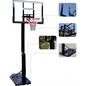 Μπασκέτα Deluxe με Βάση 230-305cm Πολυανθρακικό 3,5mm Amila Deluxe Basketball System