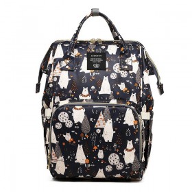 Τσάντα πλάτης μωρού μπλέ με πολικές αρκούδες B-240 Τσάντα πλάτης μωρού μπλέ με πολικές αρκούδες