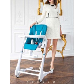 Κάθισμα φαγητού δερμάτινο γαλάζιο Κάθισμα φαγητού δερμάτινο γαλάζιο