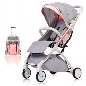 Καροτσάκι μωρού τρόλεϊ ροζ