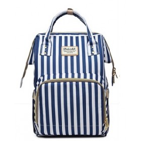 Τσάντα πλάτης μωρού ριγέ άσπρο-μπλέ