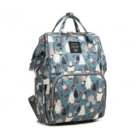 Τσάντα πλάτης μωρού πράσινη με πολικές αρκούδες B-241 Τσάντα πλάτης μωρού πράσινη με πολικές αρκούδες