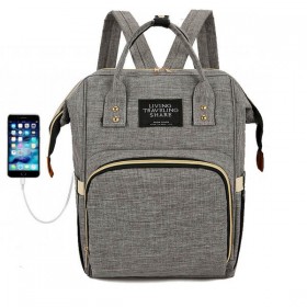 Τσάντα πλάτης μωρού γκρι με USB LTS Τσάντα πλάτης μωρού γκρι με USB LTS