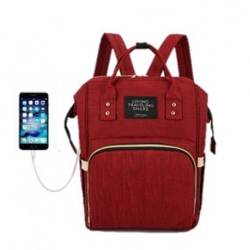 Τσάντα πλάτης μωρού μπορντό με USB LTS Τσάντα πλάτης μωρού μπορντό με USB LTS