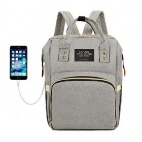 Τσάντα πλάτης μωρού γκρι ανοιχτό με USB LTS Τσάντα πλάτης μωρού γκρι ανοιχτό με USB LTS